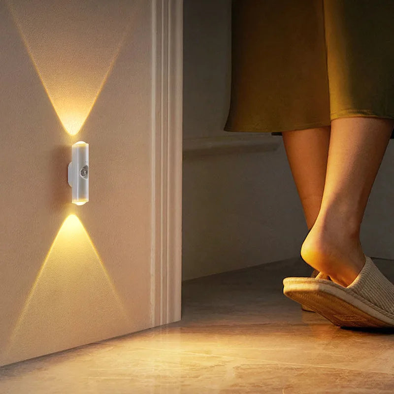 LED Motion Sensor Night Light 3 Colours Changing Cabinet Decorative Light Rechargeable Cabinet Lamp for Kitchen Wardrobe