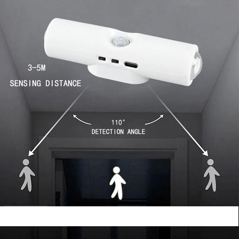 LED Motion Sensor Night Light 3 Colours Changing Cabinet Decorative Light Rechargeable Cabinet Lamp for Kitchen Wardrobe