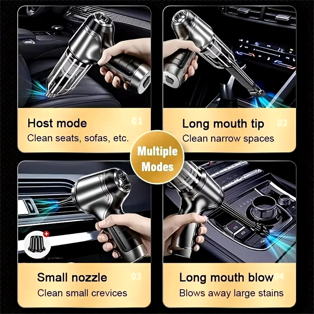 Car Vacuum Cleaner 95000PA Strong Suction Handheld Wireless Vacuum Cleaning Blower 2 in 1 Portable Vacuum Cleaner for Car Home