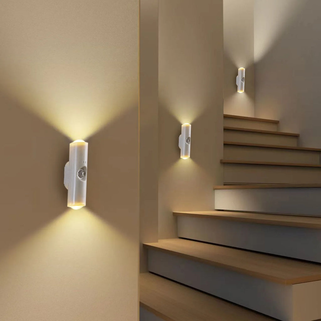 LED Motion Sensor Night Light 3 Colours Changing Cabinet Decorative Light Rechargeable Cabinet Lamp for Kitchen Wardrobe