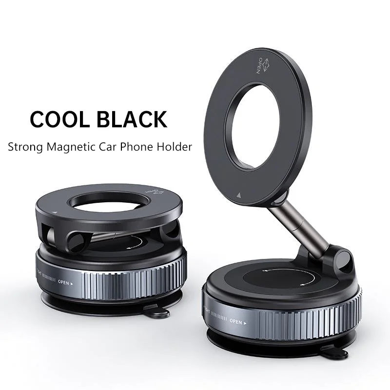 New Strong Magnetic Phone Holder Foldable Design 360° Adjustable Vacuum Car Mount for Car Desk Bathroom Magnet Suction Stand